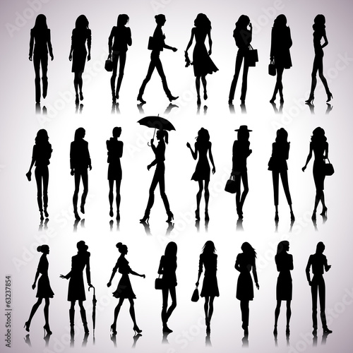 Urban women silhouettes