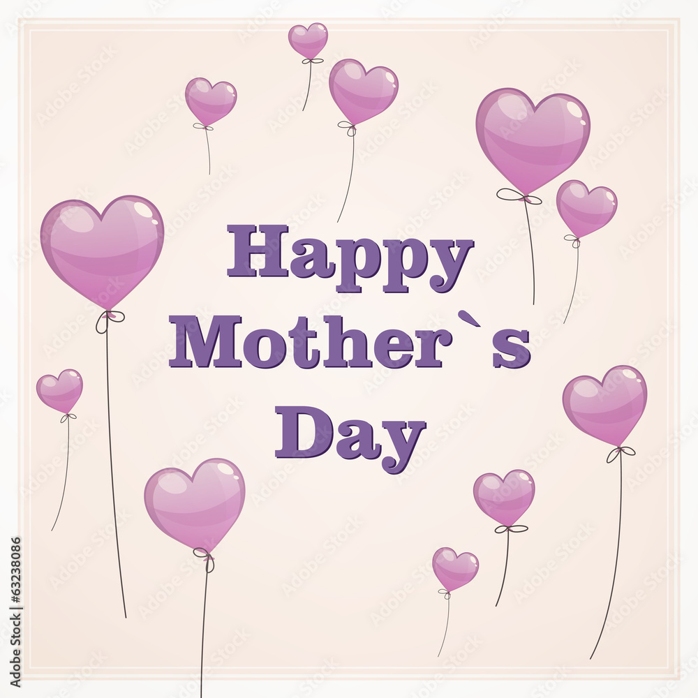 Vector Illustration of a Mother's Day Greeting Card