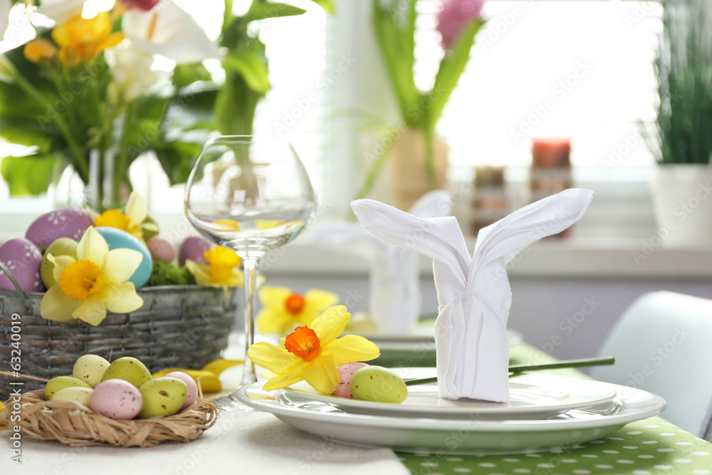 Beautiful holiday Easter table setting Beautiful holiday Easter table setting