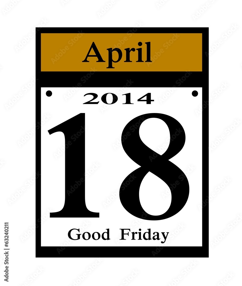 2014 Good Friday calendar date icon 2014 Good Friday calendar date icon