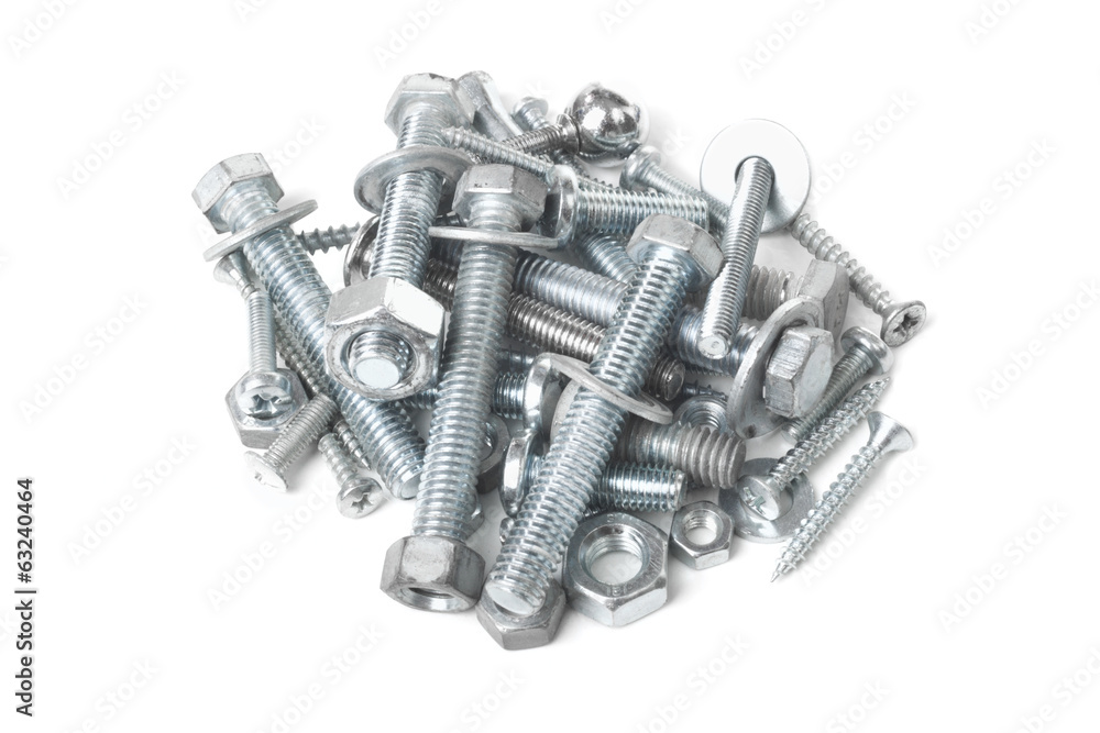 Heap of bolts with nuts Heap of bolts with nuts