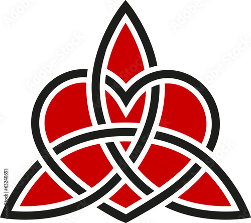 Keltischer Knoten Triquetra Herz Tattoo Style