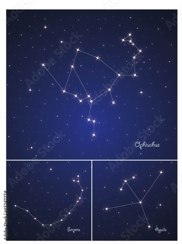 Constellations Serpens,Ophiuchus and Aquila