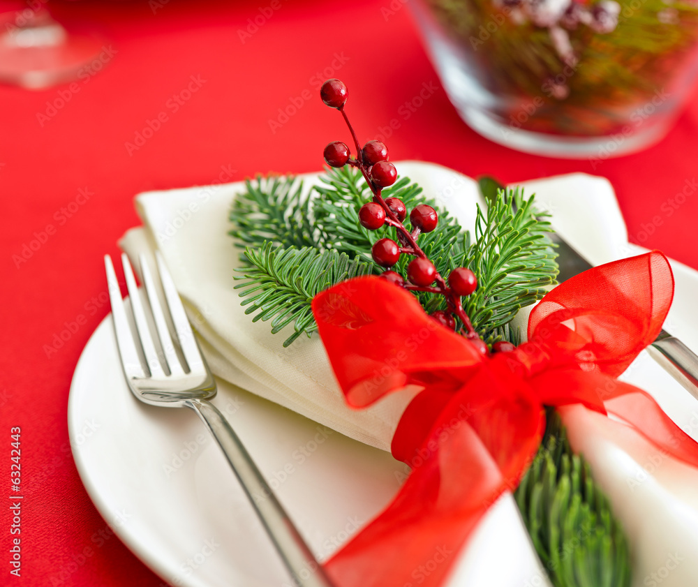 Christmas Dinner table setting Christmas Dinner table setting