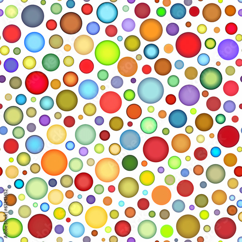 seamless round colored bubble pattern on white