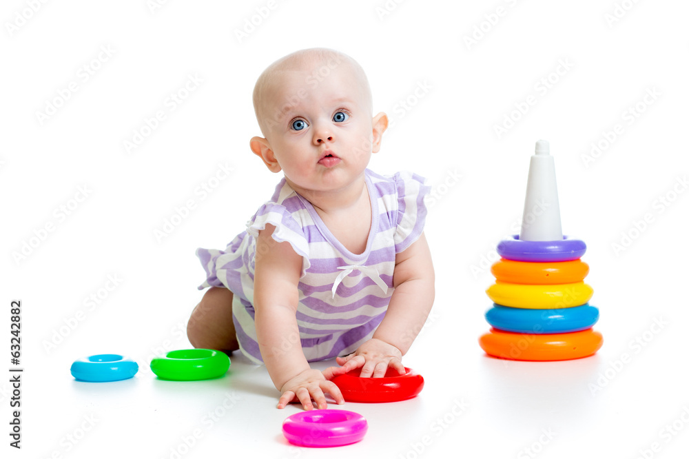baby girl playing with educational toy baby girl playing with educational toy