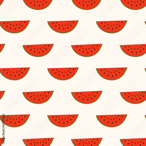 Seamless pattern with watermelon slice segments. Vector illustra