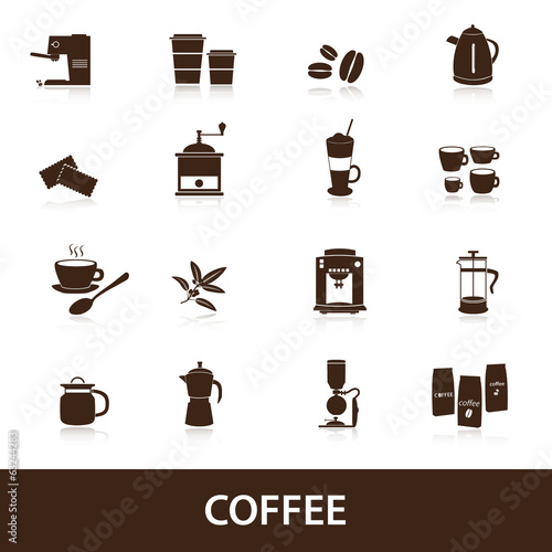 coffee icons set eps10