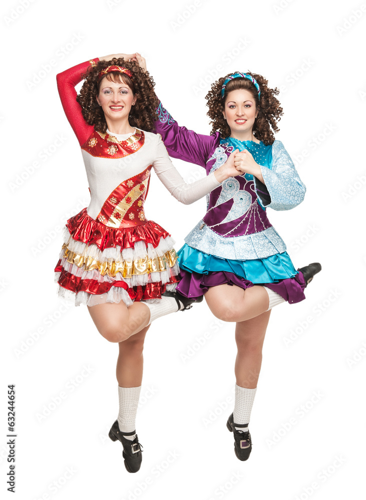 Irish dancers in hard shoes dancing Irish dancers in hard shoes dancing