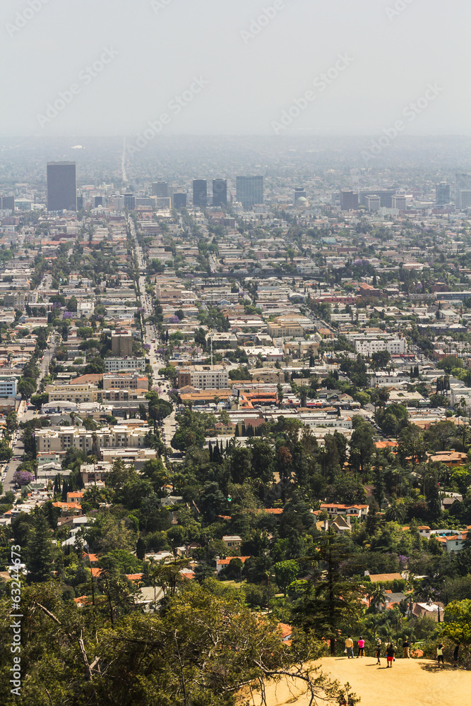 Naklejka premium Smog above Los Angeles