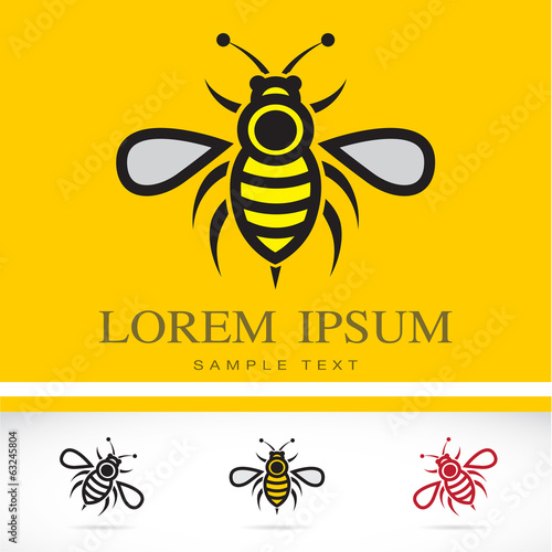 Set of vector bee icons