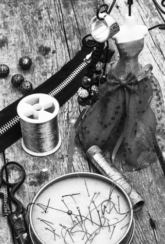 deprecated tools for sewing monochrome style photo