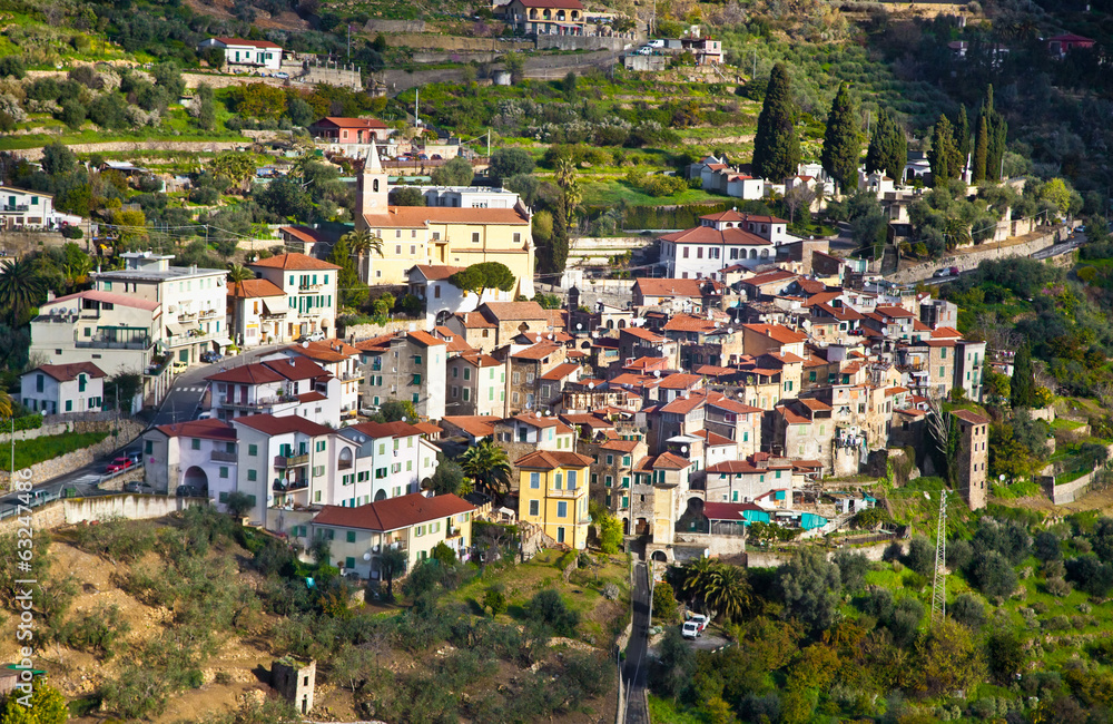 Small village in Regionale delle Alpi Liguri, Italy.