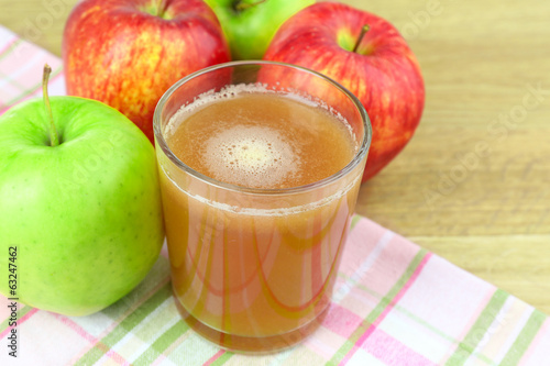 Healthy fresh juice of apples close up