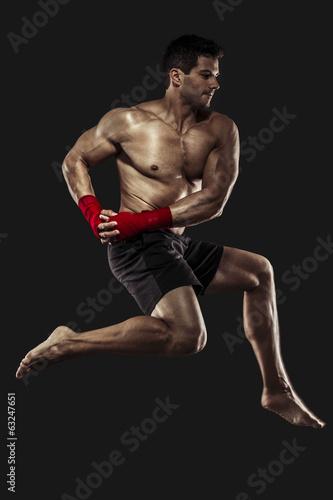 Man practicing body combat