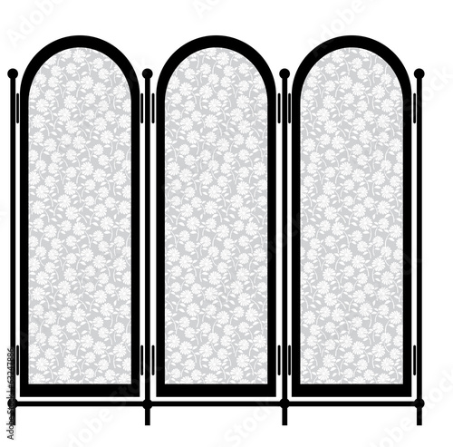 folding screen isolated on white background