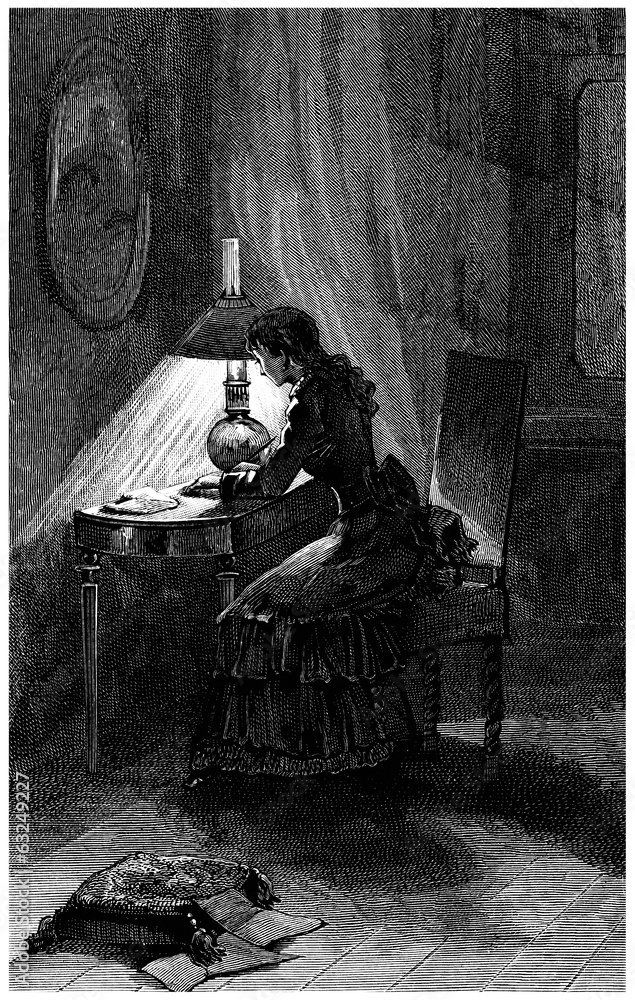 Fototapeta premium Woman Writing - end 19th century