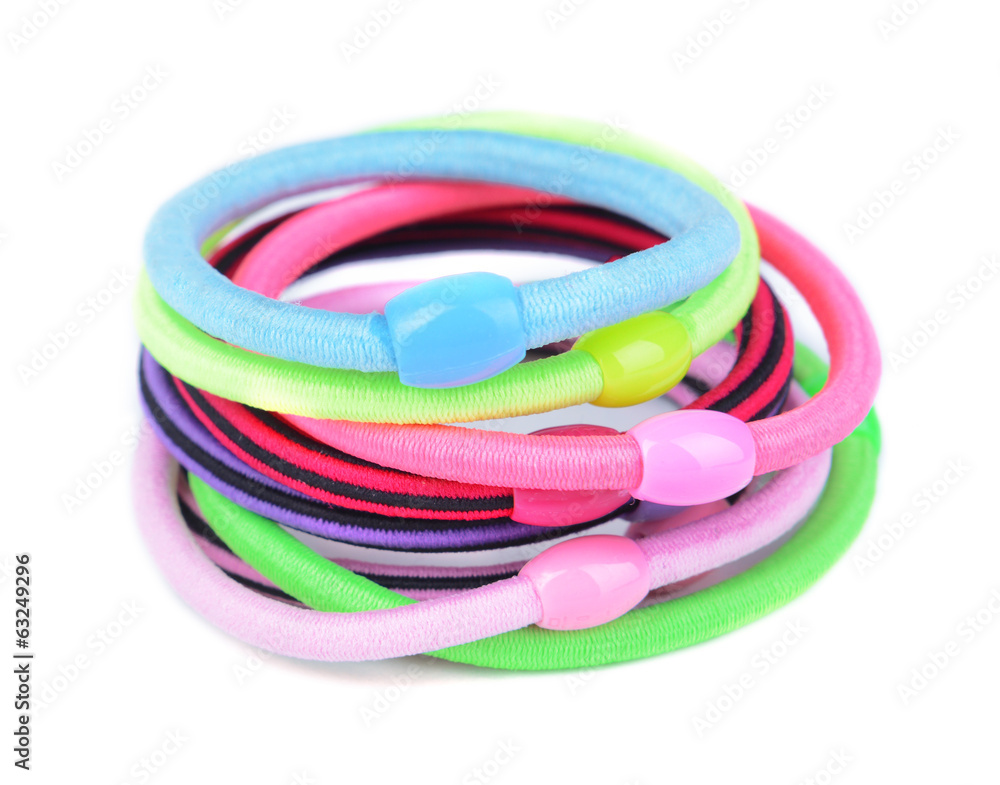 Colorful scrunchies isolated on white Colorful scrunchies isolated on white