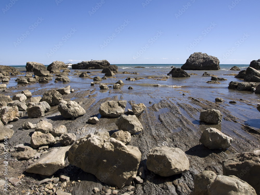 rocks on the shore of the Crimea