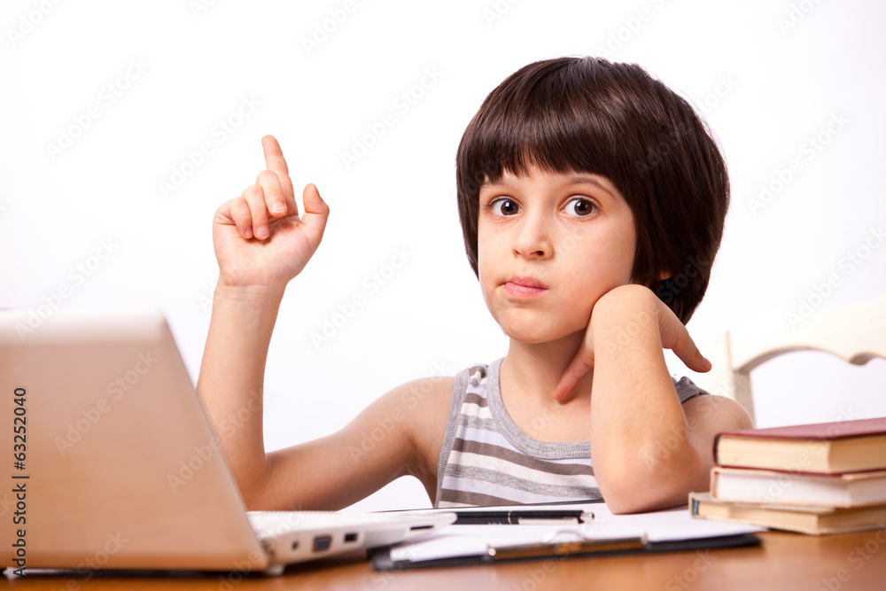 boy with his finger up, guess boy with his finger up, guess