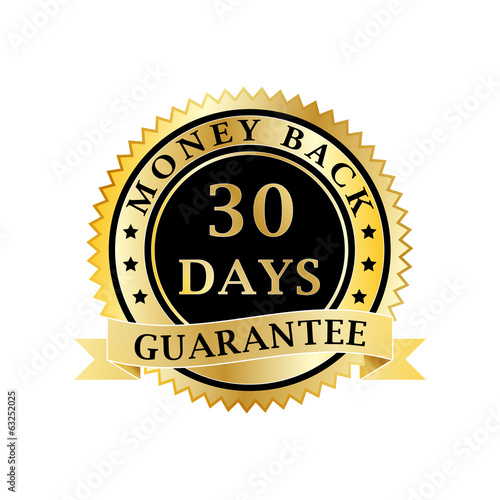 Money back guarantee golden badge