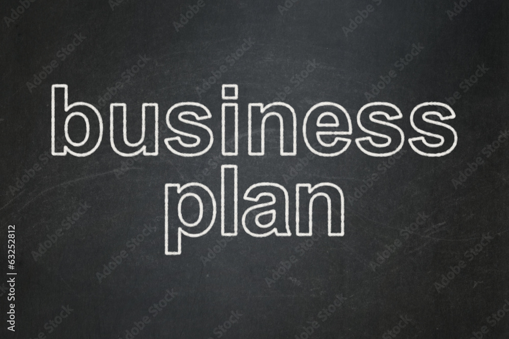 Finance concept: Business Plan on chalkboard background Finance concept: Business Plan on chalkboard background