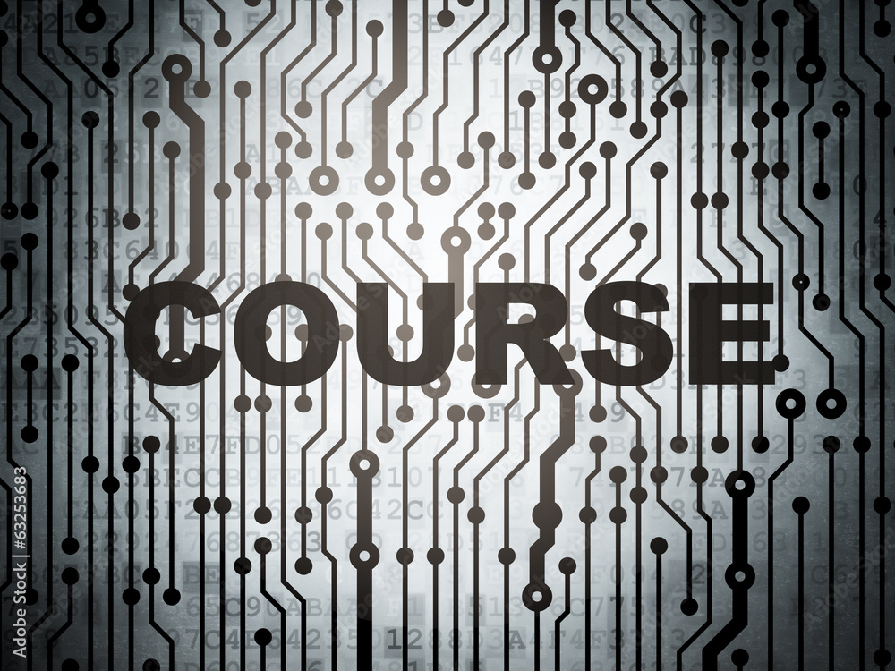 Education concept: circuit board with Course Education concept: circuit board with Course