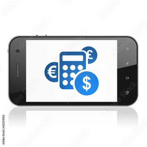 Business concept: Calculator on smartphone