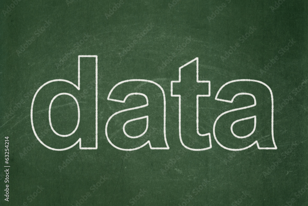 Data concept: Data on chalkboard background Data concept: Data on chalkboard background