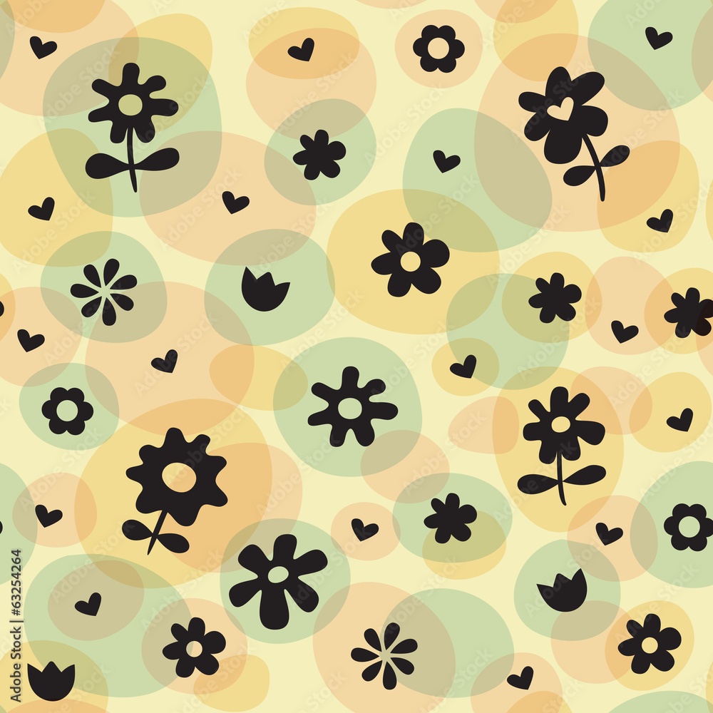 Fototapeta premium Repeat Spring Flowers Fun Pattern