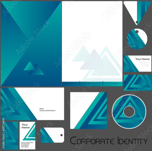 Corporate identity template no. 19 blue