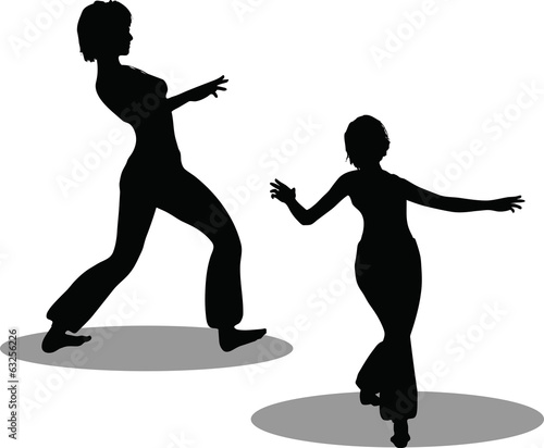 Dancer woman silhouette