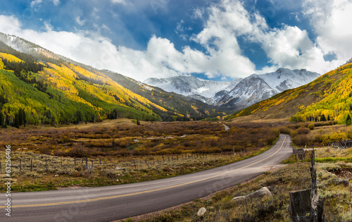 Colorful fall scenic drive near Aspen, Colorado