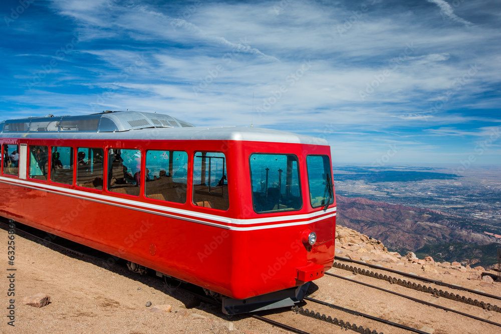 Pikes Peak Cog Train from top of Pike Peak, Colorado Springs, CO
