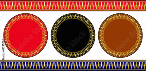 Gold sword circle frame and pattern