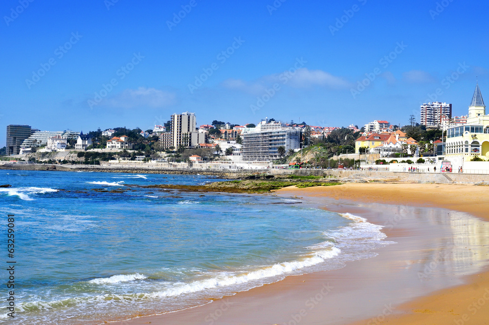 Beach of Tamariz in Estoril, Portugal
