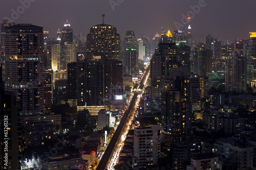 Bangkok city center at night