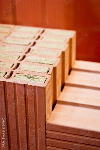 Modern bricks with mineral wool insulation