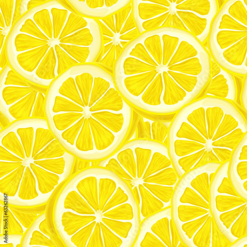 Sliced lemon seamless background