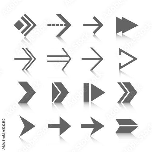 Arrow symbols icons set