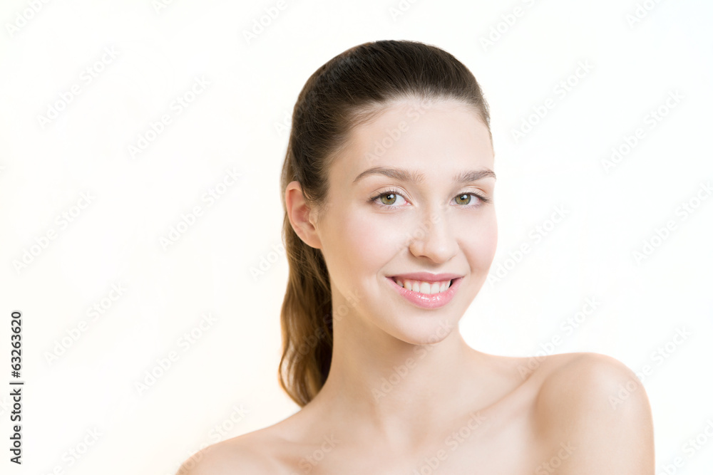 Beautiful young adult woman with clean fresh skin Beautiful young adult woman with clean fresh skin
