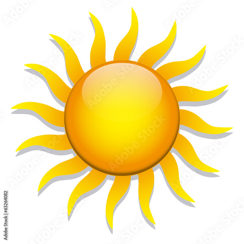 Abstract Stylish Sun Icon Isolated On White Background