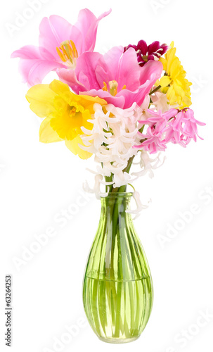 Fototapeta Naklejka Na Ścianę i Meble -  Beautiful flowers in vase isolated on white