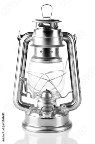 Kerosene lamp, isolated on white