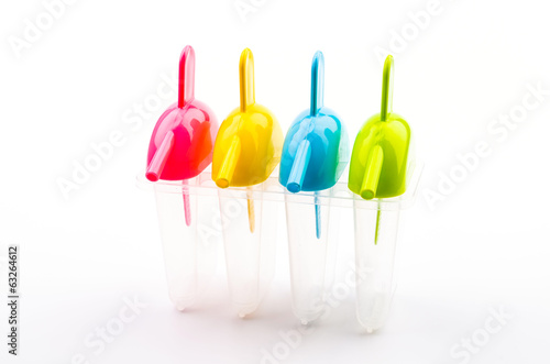 Ice popsicle isolated white background