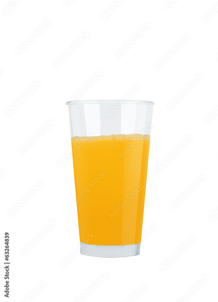 Glass of fresh orange juice on white background Glass of fresh orange juice on white background