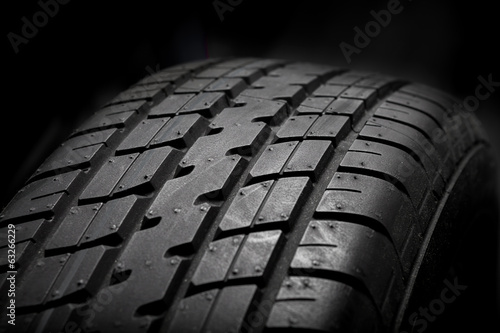Tire isolated on black background