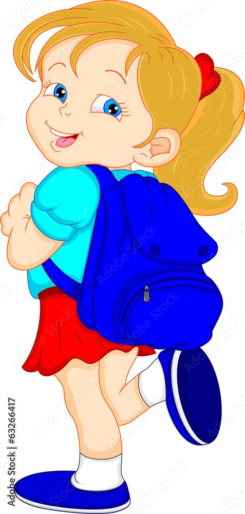 school girl with bag school girl with bag
