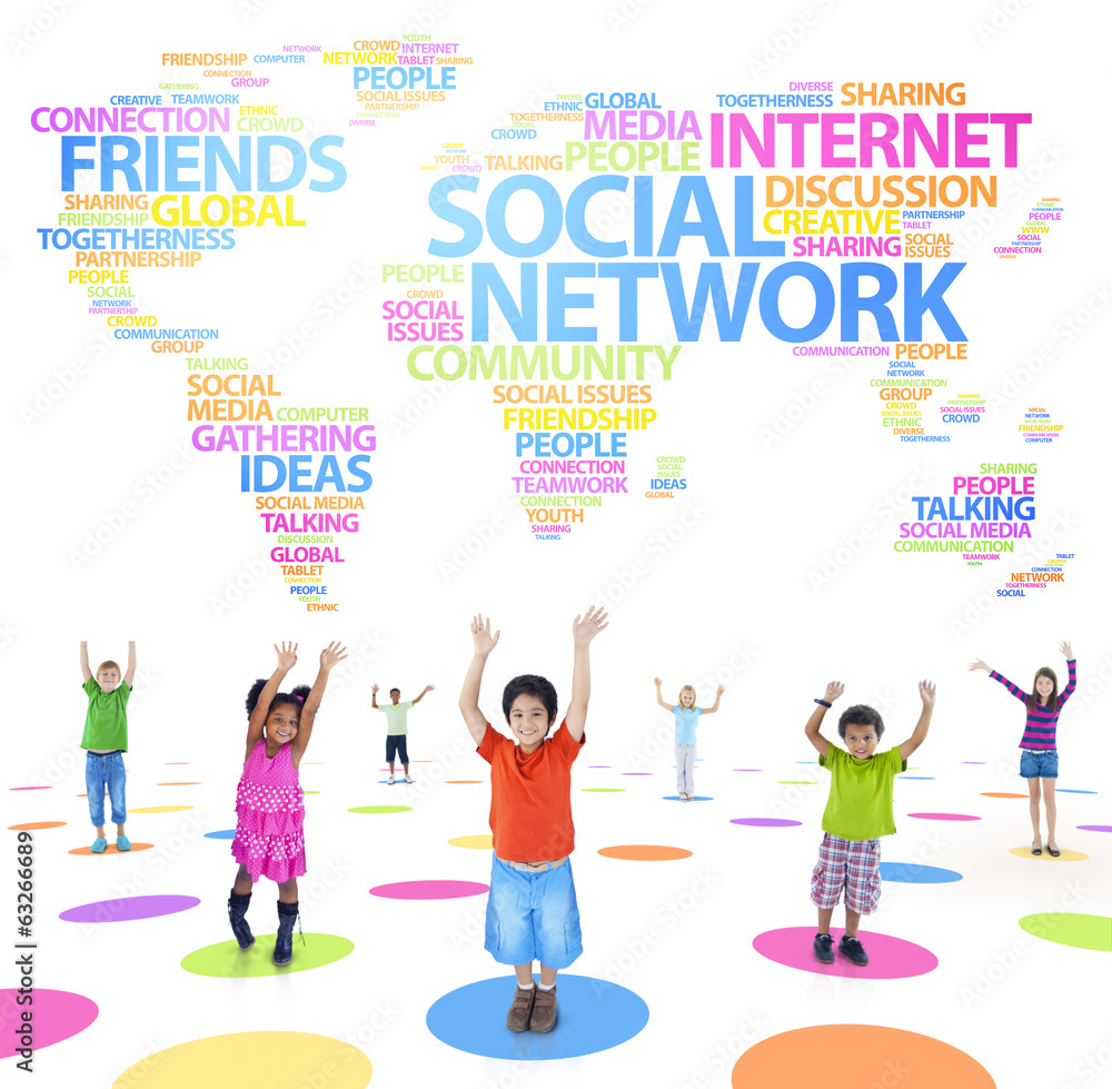 Group of Children with Communication Technology