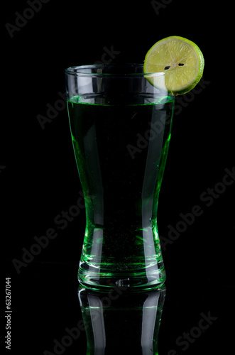 lemon drink on a dark background